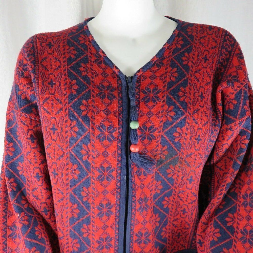Vtg Obermeyer M Fair Isle Nordic Ski Sweater